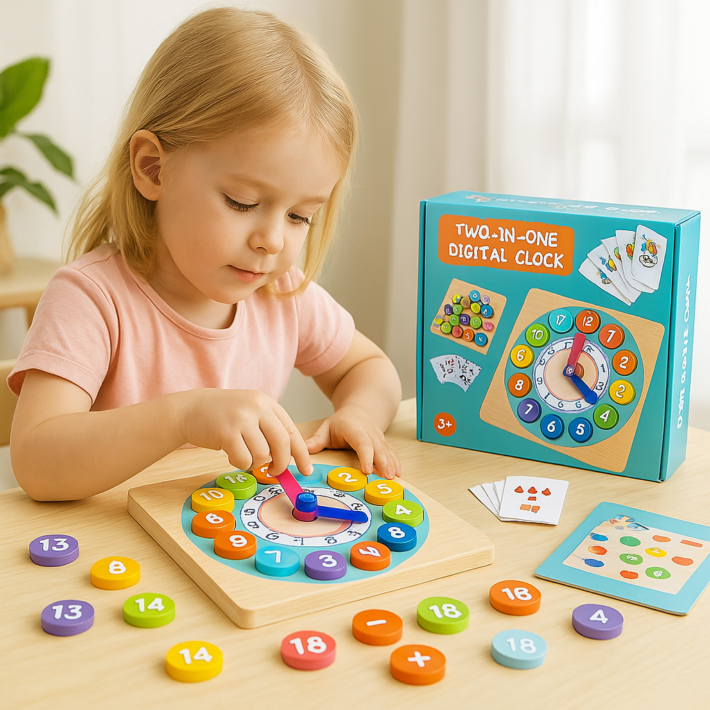 Educational 2 in 1 Digital Clock Mathematics Learning Kit