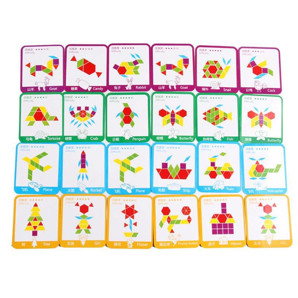 Educational Wooden Pattern Blocks 155 Pieces