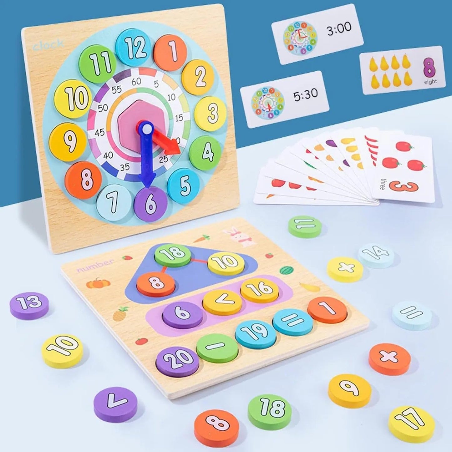 Educational 2 in 1 Digital Clock Mathematics Learning Kit